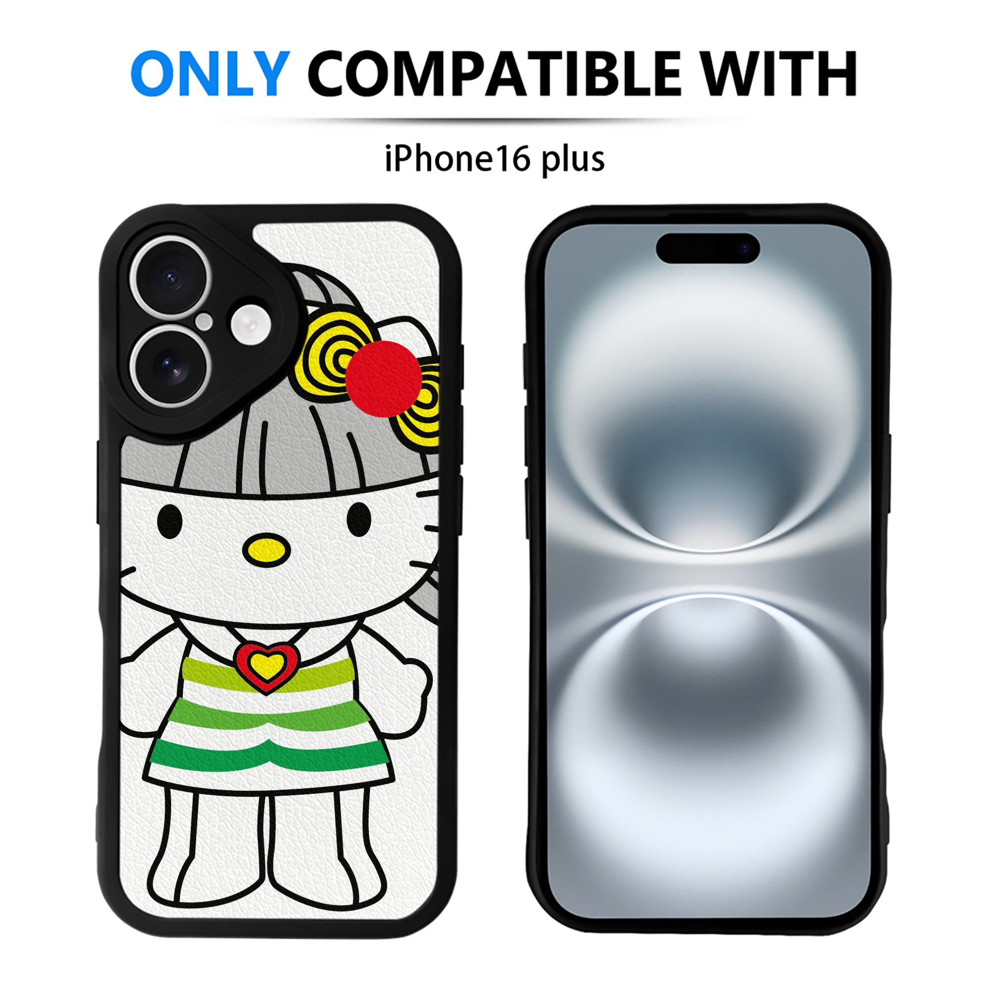 （画像用） Hello Kitty ハローキティ 【iPhone 16シリーズ対応】シリコンスマホケース（レザー調） 材質：シリコン